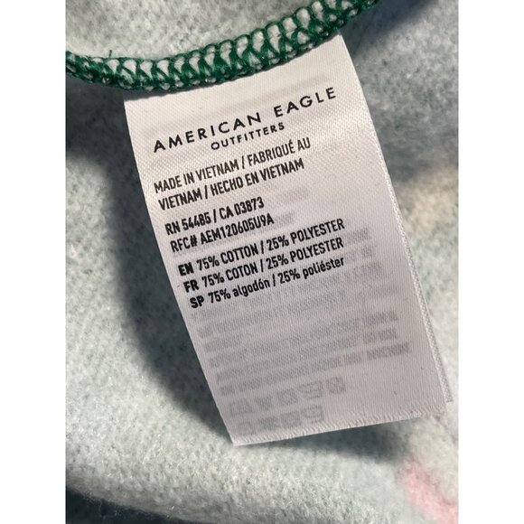 American Eagle Womens Snoopy Holiday Loungewear Cropped Sweatshirt Green Size S - Picture 5 of 6